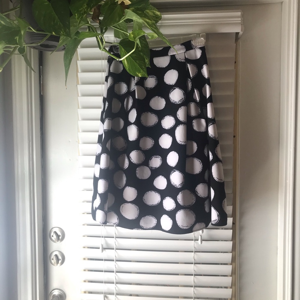 Black polka dotted maxi skirt